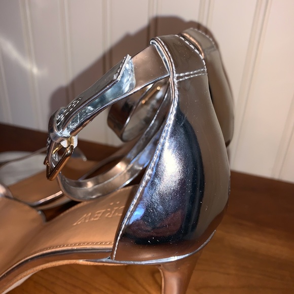 J.CREW Silver  Ankle Strap Sandals 9.5 NEW! - Picture 3 of 6